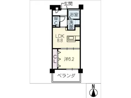 ココドール鳴子(1LDK/5階)の間取り写真