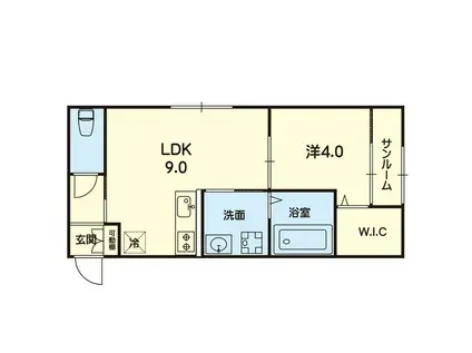 ステラ熊本エアポートサイド(1LDK/1階)の間取り写真