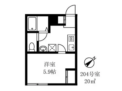 早稲田鶴巻町IMAハウス(1K/2階)の間取り写真