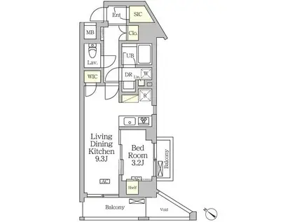 アジールコート松濤(1LDK/7階)の間取り写真