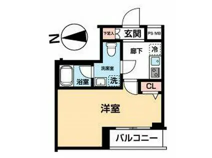 MA-RO羽田(1K/5階)の間取り写真