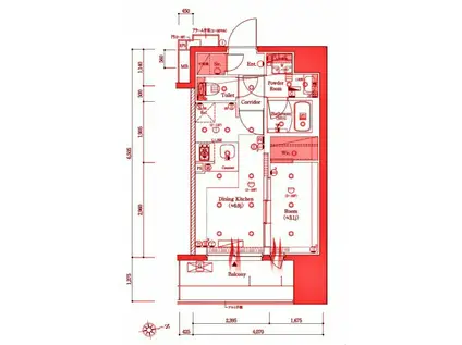 SYFORME KAWASAKI -シーフォルムカワサキ-(1DK/8階)の間取り写真