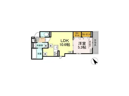 MAISON COCORU(1LDK/1階)の間取り写真