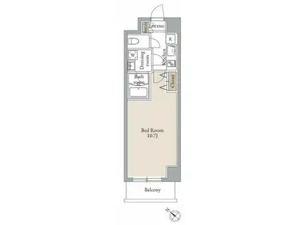 グランフェリシア巣鴨(1K/5階)の間取り写真