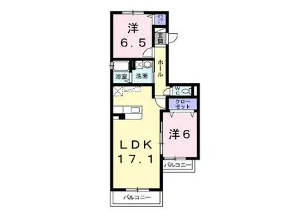 クローバー(2LDK/2階)の間取り写真