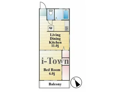 北島マンション(1LDK/5階)の間取り写真