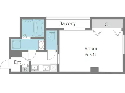 ワールド文の里(1K/2階)の間取り写真