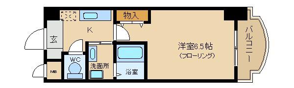 ローズコーポ西中島(1K/2階)の間取り写真