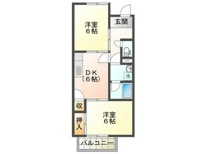 SURPLUS ベーリアス(2DK/2階)の間取り写真