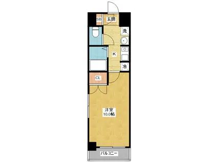 ステラ新栄(1K/4階)の間取り写真