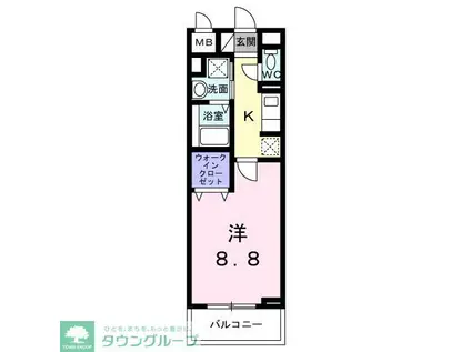 ドゥー・アヴェニール(1K/1階)の間取り写真