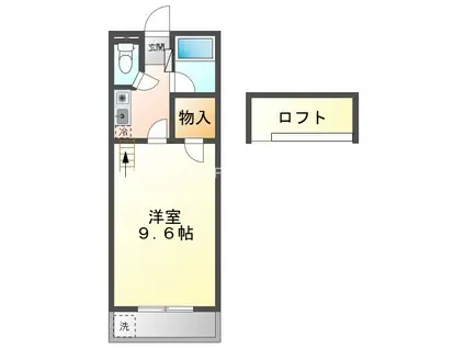セザンヌ前芝(1K/2階)の間取り写真