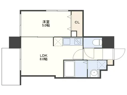 SOLATO GARDEN(1LDK/9階)の間取り写真