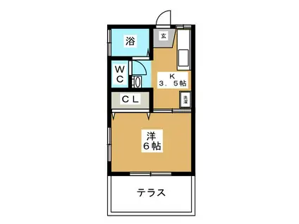 藤コーポ(1K/1階)の間取り写真