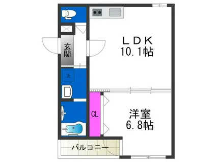 フジパレス西加賀屋(1LDK/2階)の間取り写真