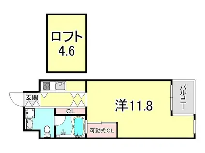 ＪＲ東海道本線 摂津本山駅 徒歩10分 6階建 築19年(1K/6階)の間取り写真