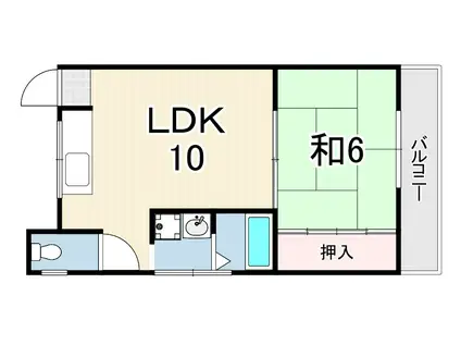 モンダハイツ(1LDK/2階)の間取り写真