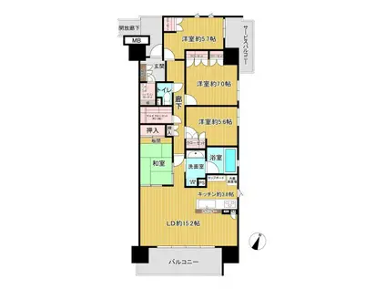 ガーデンゲート千葉ニュータウン中央(4LDK/6階)の間取り写真