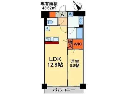 MAJESTIC(1LDK/4階)の間取り写真