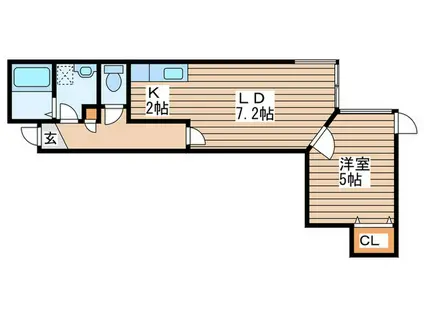 グラウディ・レビジョンIII(1LDK/3階)の間取り写真