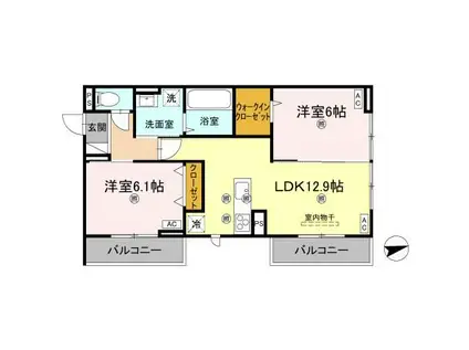 エムフルージュ(2LDK/3階)の間取り写真