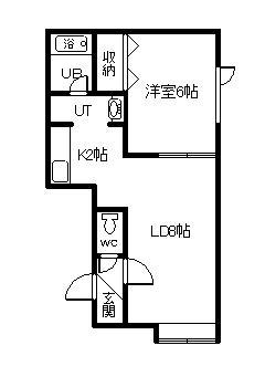 麒麟館 V(1LDK/2階)の間取り写真