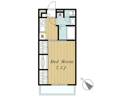 リブリ・ハイツさくら(1K/2階)の間取り写真