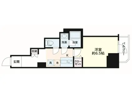 GENOVIA御徒町SKYGARDEN 701(1K/7階)の間取り写真
