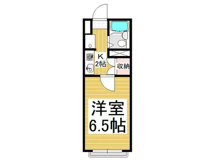 テンハウス(1K/2階)の間取り写真