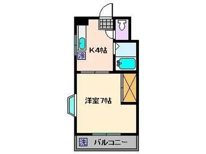 コーポシティ(1K/2階)の間取り写真