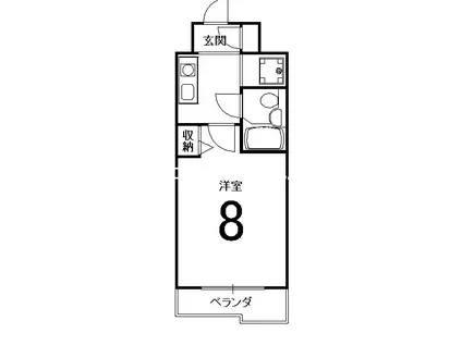 パラドール西院PART-I(ワンルーム/6階)の間取り写真
