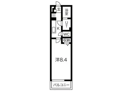 グラディオ岩塚(1K/1階)の間取り写真