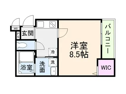 フジパレス堺白鷺5番館(1K/2階)の間取り写真