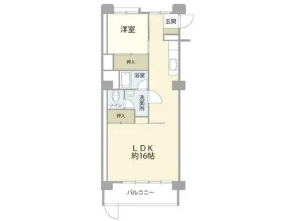 ハイツ北品川(1LDK/1階)の間取り写真