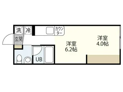 リヴィエール戸坂I(ワンルーム/1階)の間取り写真