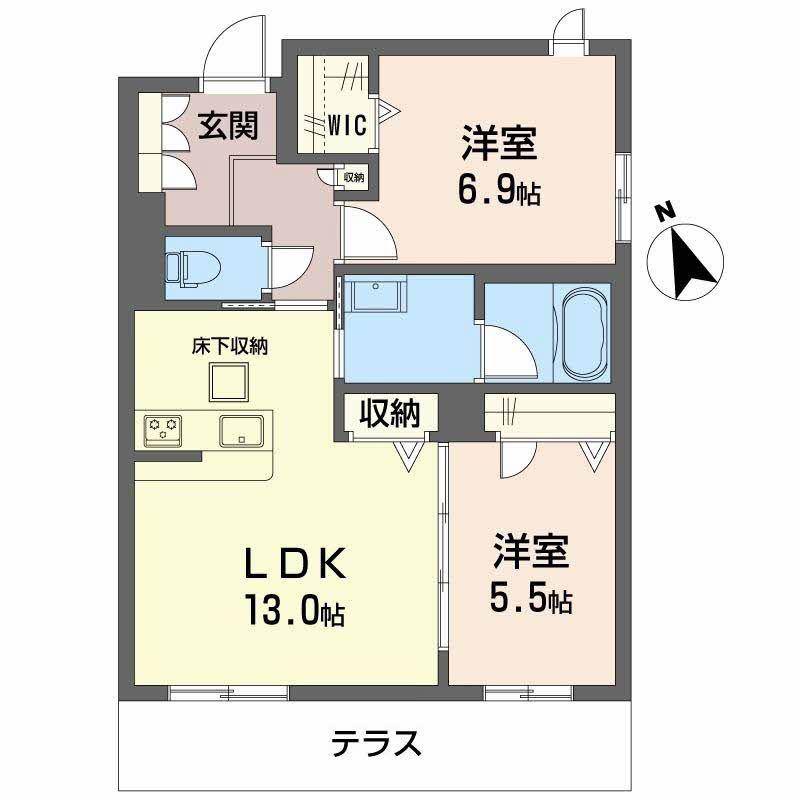 SEASIDE HOUSE(2LDK/1階)の間取り写真