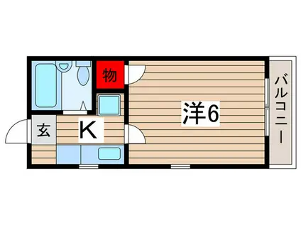 メゾンK(1K/2階)の間取り写真