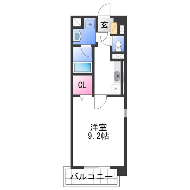 フランディル(1K/1階)の間取り写真
