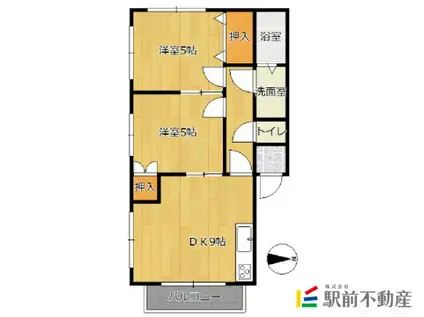 シティメイト多布施(2DK/2階)の間取り写真