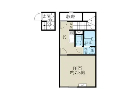 レオネクストウェアワン(1K/2階)の間取り写真