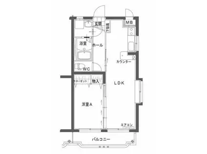 エスペランサII(1LDK/4階)の間取り写真