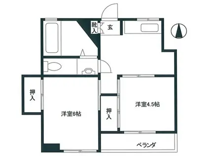 サンコーポハルナカ(2K/2階)の間取り写真