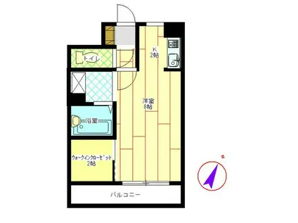 グランミュール・フミ(1K/1階)の間取り写真