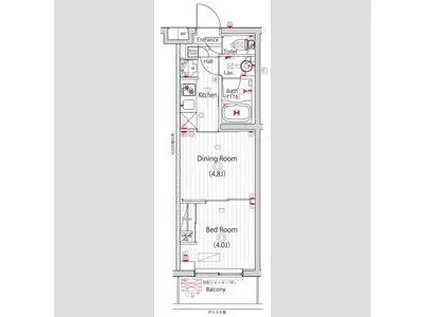ガーラ・ステーション川崎久地(1DK/2階)の間取り写真