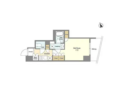 スタイリオ品川大井パークフロント(1K/2階)の間取り写真