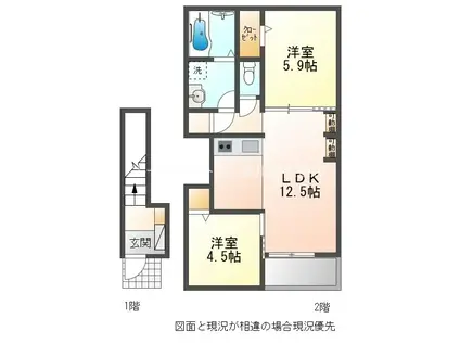 AFC RESIDENCE 豊川伊奈(1LDK/2階)の間取り写真