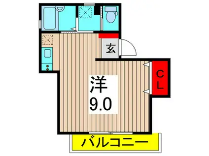 LIBRA カスミ(ワンルーム/3階)の間取り写真