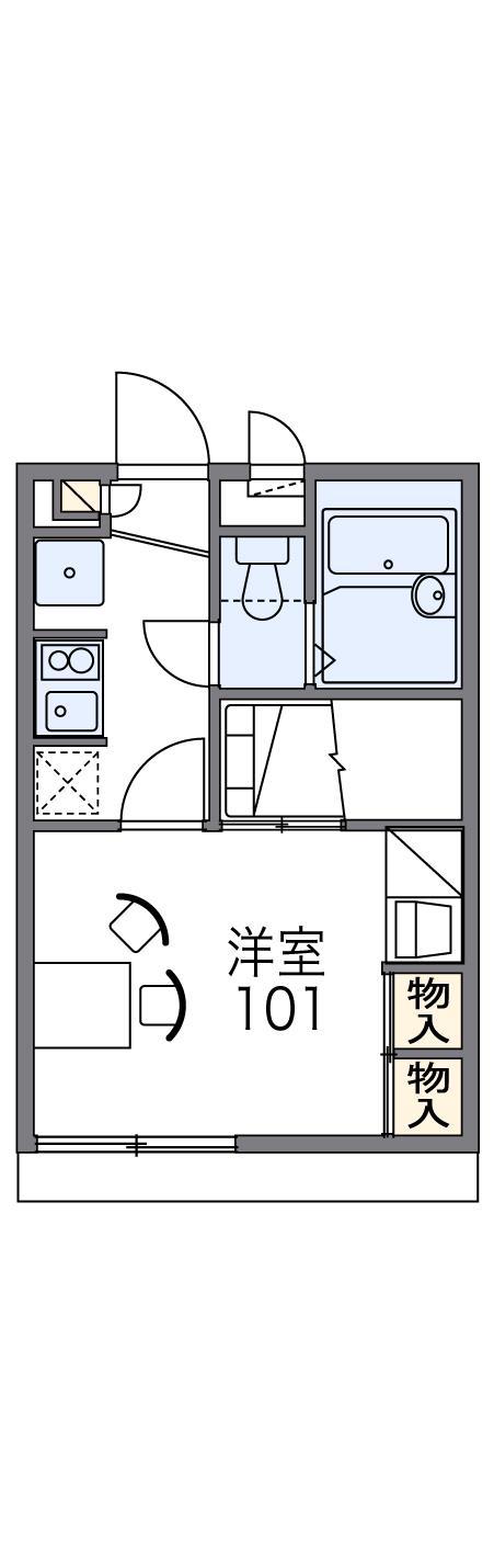 レオパレス手柄駅前(1K/1階)の間取り写真