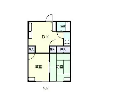 ラ・メゾン(2DK/1階)の間取り写真