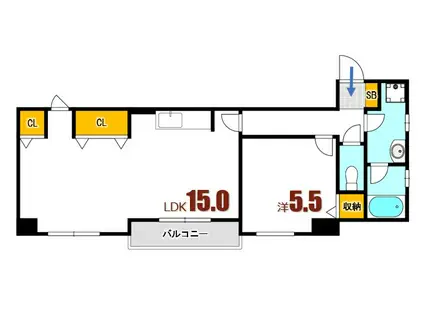 椿ガーデンIII(1LDK/2階)の間取り写真